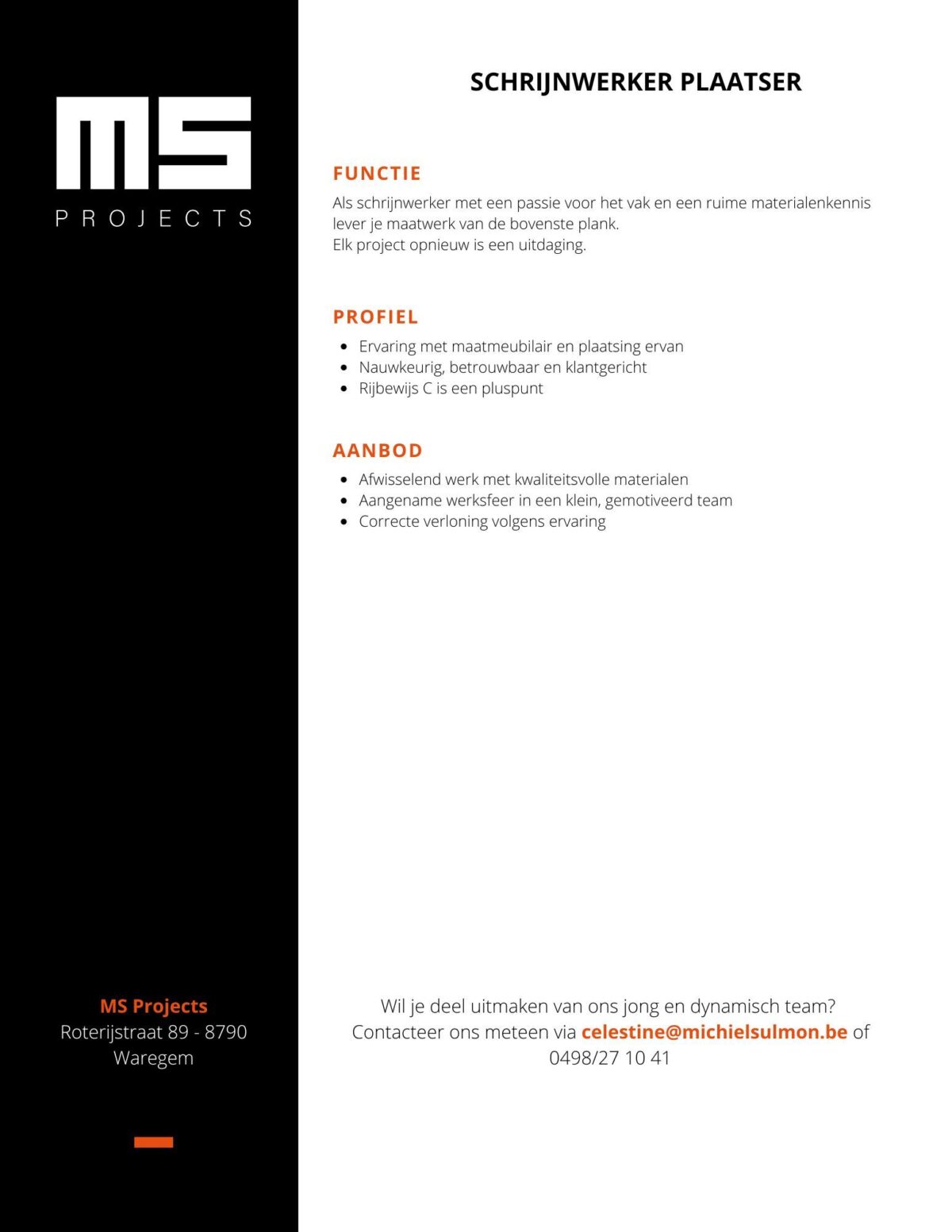 Vacature intern projectleider